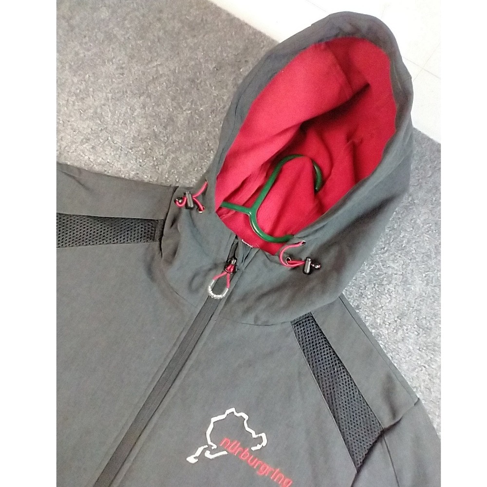 Nurburgring Softshell Jacket Mens Size M Grey Racing Fan Collection Hooded